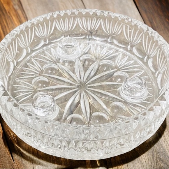 Vintage Fostoria for Princess House 3 taper candle lead crystal centerpiece 80s - Picture 1 of 8